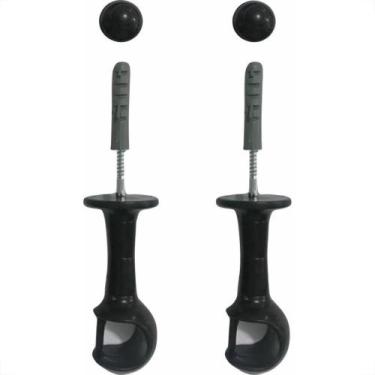Imagem de Suporte Cortina''Varao''Cadiz Simples Preto Par Sse19-1P-Pt