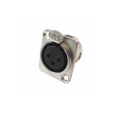 Imagem de Kit 10 UND Conector Xlr Femea 3P Wireconex 1023Fpbkni Painel