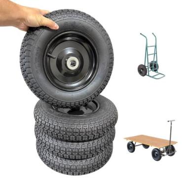 Imagem de 4 roda completa pneumatica boartyre 3.50-8 rolete