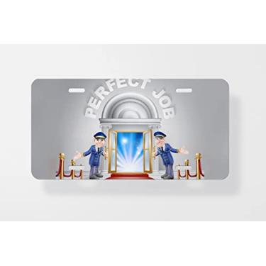 Imagem de Perfect Job Capa para placa de carro de entrada com carpete vermelho - Capa para placa de carro nova para carro - Capa de moldura de placa de carro 15 x 30 cm