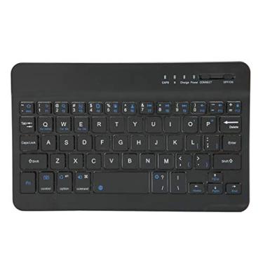 Imagem de Teclado sem fio, teclado ultrafino, liga de alumínio à prova de poeira portátil confortável 20 * 12,5 cm preto para android ios win