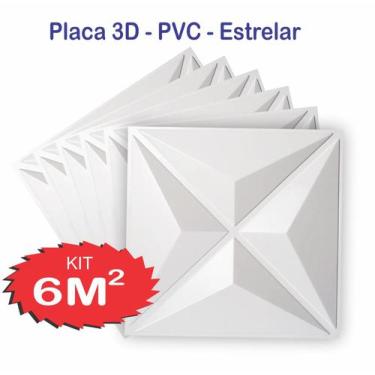 Imagem de Kit 24 Placas 3D Pvc Auto Adesiva Modelo Estrelar - Wallmake 3D