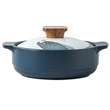 Imagem de Caçarola de cerâmica em estilo chinês panela de cozinha fogão, panela de sopa nutritiva resistente ao calor, panela de ensopado de fogão a gás doméstico, para jantar e festa, 2L