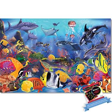 Imagem de Underwater: 48 Piece Floor Puzzle & 1 Me l i ssa & Doug Scratch Art Mini-Pad Bundle (90427)