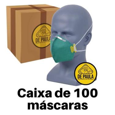 Imagem de Caixa Com 100 Un Mascara Descartável ------Pff3 Sem Valvula Verde - Lu