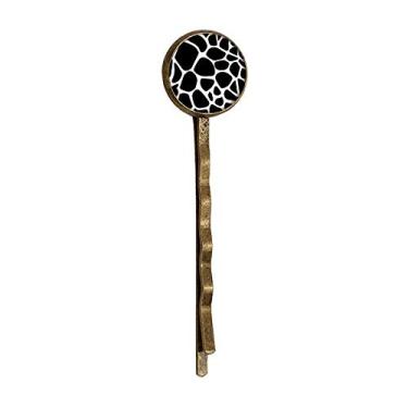 Imagem de Girafa Animal Art Grain Ilustração Padrão Retro Metal Hair Bobby Pin Headwear