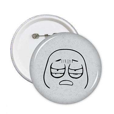 Imagem de Cansado Preto Bonito Chat Padrão Feliz Pinos Redondos Emblema Botão Decoração Acessório 5 peças