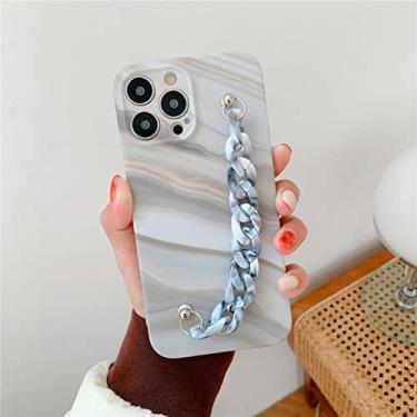 Imagem de Pulseira de pulseira de mármore com corrente capa de telefone para iPhone 13 Pro Max 12 Mini 11 XS XR X 7 8 Plus SE 2020 Silicone Matte Capa Traseira, 5, Para iPhone 13