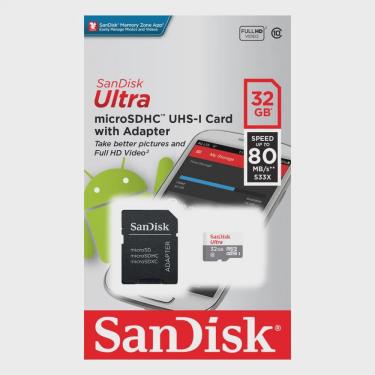 Imagem de Cartão De Memória 32 Gb Sandisk Ultra Micro Sd Classe 10 80mb/s