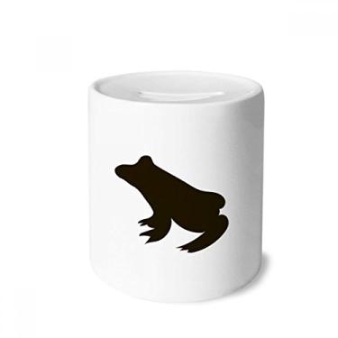 Imagem de DIYthinker Porta-moedas de cerâmica com retrato de animal e porta-moedas Black Frog
