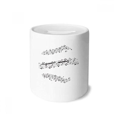 Imagem de DIYthinker Elegante caixa de moedas de cerâmica preta com 5-le Staff, presente de cofrinho