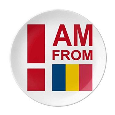 Imagem de Prato decorativo de porcelana Salver Prato de jantar I Am From Romania