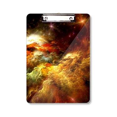 Imagem de Prancheta de paisagem nebulosa dourada laranja céu placa de apoio A4