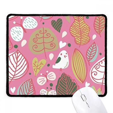 Imagem de Mousepad de pintura de plantas com folha em pó com borda costurada, tapete de borracha para jogos