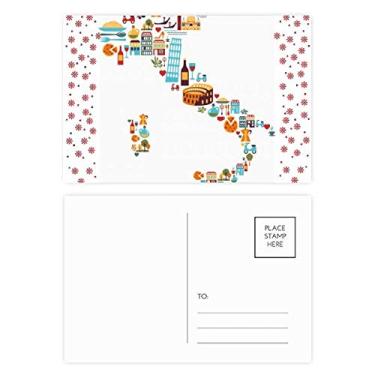 Imagem de Mapa da bandeira nacional da Itália personalizada paisagem Natal Natal celebração cartão postal bênção cartão postal cartão de correspondência