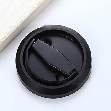 Imagem de Puxadores de fechadura de porta escondidos Puxadores de gaveta de aço inoxidável Puxadores de móveis Puxadores de armários e gavetas Puxadores de guarda-roupa, pretos