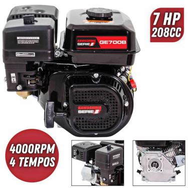 Imagem de Motor Estacionário Profissional á Gasolina Kawashima GE700B com Motor 4 Tempos 7hp Partida Manual Ideal Para Geradores e Bombas