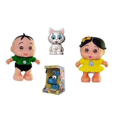 Imagem de Kit Boneca Magali Cebolina Bidu Mingau Adijomar Vinil