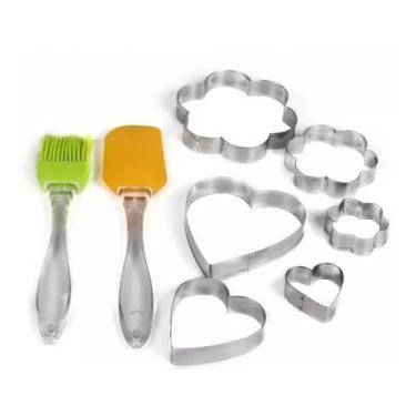 Imagem de BRIWAX Kit de Biscoito para Fazer Biscoitos com Cortador, Molde, Forma, Pincel e Espátula