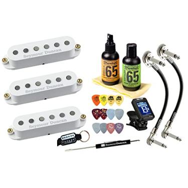 Imagem de Seymour Duncan STK-S4 Classic Stack Plus White Electric Guitar Strat Pickup Set Bundle 11208-10-Wc