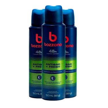Imagem de Kit Desodorante Aerosol Bozzano Antibac + Fresh 90g - 3 unidades
