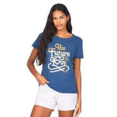 Imagem de Camiseta Feminina Malha Collection The Future Polo Wear Azul Escuro