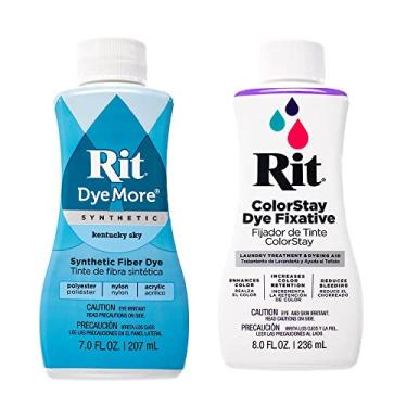 Imagem de Rit DyeMore Corante de fibra líquida sintética de 200 ml para roupas, decoração e artesanato – Kentucky Sky com fixador de cor