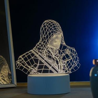 Imagem de Luminária led 3d, abajur de mesa, assassin's creed