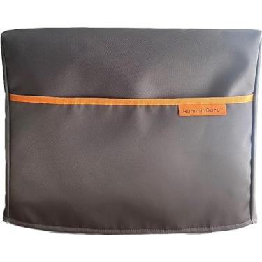 Imagem de HumminGuru Capa antipoeira premium com bolso frontal para limpador de discos de vinil ultrassônico HG01 e NOVA - Armazene adaptadores de discos de 17,8 cm/25,4 cm e kit de limpeza de discos de vinil