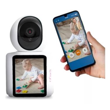 Imagem de Babá Eletronica Wi-Fi Única Com Monitor Lcd de 2.8 Polegadas Acoplado "Já Pensou O Quanto Seu Bebê Vai Ficar Feliz Vendo Seu Rosto?" Com Ela Você Pode Ver Seu Bebê Do Trabalho Pelo Smartphone