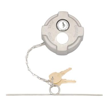 Imagem de Tampa de combustível Diesel 6,5 cm de bloqueio com junta de borracha à prova de vazamento e chave compatível com caminhões baú semi pequenos Freightliner M2 FTA-C-13