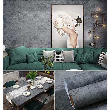 Imagem de burgeliy Protetor de vinil mármore cinza fosco modificação automática papel de parede estilo café 40,6 cm x 497,8 cm, impermeável, resistente ao calor, descascar e colar espesso, bancadas, armários