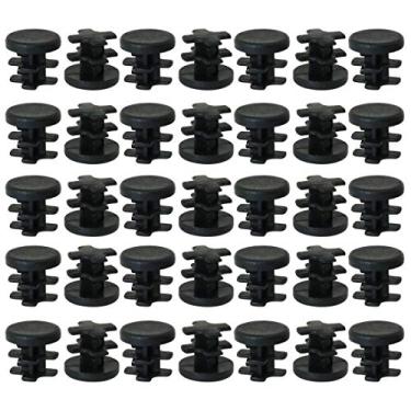 Imagem de uxcell Plástico Redondo Tubo Enchimento Glide End Cap Pad 35 pçs para Deck Móveis Mesa Cadeira Pés Bonés Evita Ruído, a18053100ux0077, 19mm