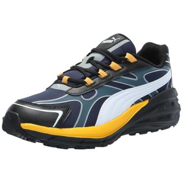 Imagem de PUMA Tênis masculino de couro hipnótico, preto, cinza forte, 42, Club Azul-marinho branco-cinza Skies-tangerina, 40