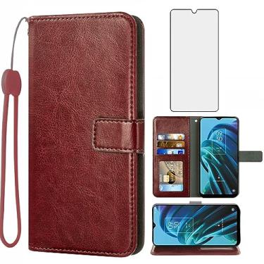 Imagem de Compatível com TCL 30XE/30V/4X/20AX/20A/20R/Bremen 5G Capa carteira protetora de tela de vidro temperado suporte de cartão acessórios de celular capas de telefone para TLC T601DL 30 XE XE5G V 20 AX R