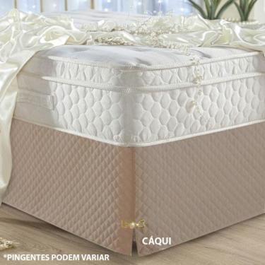 Imagem de Saia Box Casal King Matelada Box Bau Com Pingente Luxo Moderna Cama - 