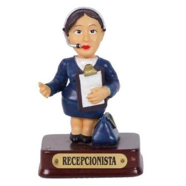 Imagem de Boneco Profissional Recepcionista Miniatura Decoração 8 cm - Zona Livr