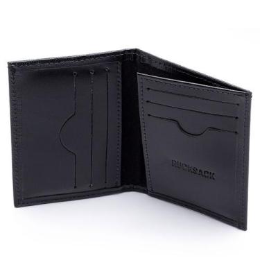 Imagem de Porta Cartão Rucksack Couro Dinheiro Cnh Prático 012, Preto, Único, Ma