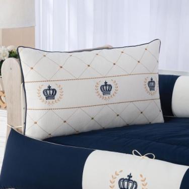 Imagem de Kit Berço Menino Coroa Principe Realeza Marinho Enxoval Bebê Berço Nac