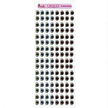 Imagem de Cartela de Olhos Resinados Styler Biscuit R103 P - 7,0 X 9,0mm