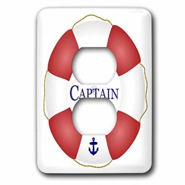 Imagem de 3dRose Capa de saída com 2 plugues para salva-vidas Capitão Barco náutico de barco com vela, veleiro marinheiro e marinheiro pescador marinheiro marinheiro marinheiro marítimo, multicolorido