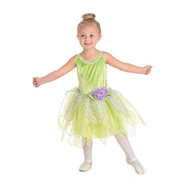 Imagem de Little Adventures Fantasia de fada Sininho (Idade Média 3-5) – Lavável à Máquina Criança Brincar Brincadeira e Vestido de Festa Sem Glitter, Verde, Medium Age 3-5