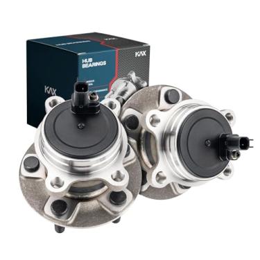 Imagem de KAX 512466 pares de conjuntos de cubo de rolamento de roda traseira compatíveis com Ford Focus 5 Lugs W/ABS 2012-2018