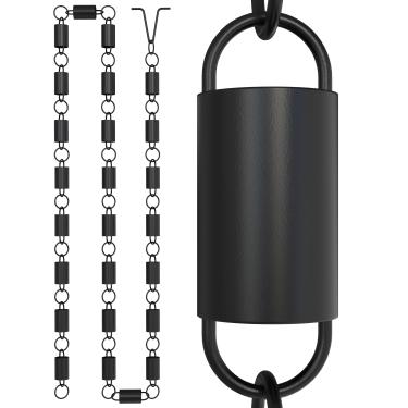 Imagem de Rain Chains Direct Corrente de chuva Channel Line, comprimento de 2,5 m, alumínio, revestimento em pó preto, substituição funcional e decorativa para calhas
