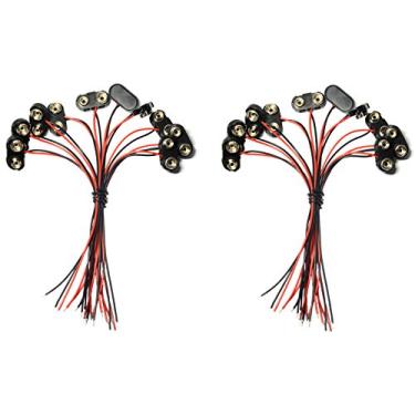 Imagem de LampVPath 20 peças 9V tipo T conector de encaixe de bateria 9 volts clipes de bateria conector fivela caixa de plástico