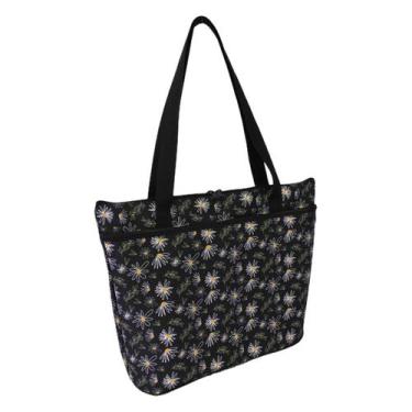Imagem de Pasta Bolsa Feminina Ls Bolsas Margarida Preta - L S BOLSAS E MOCHILAS