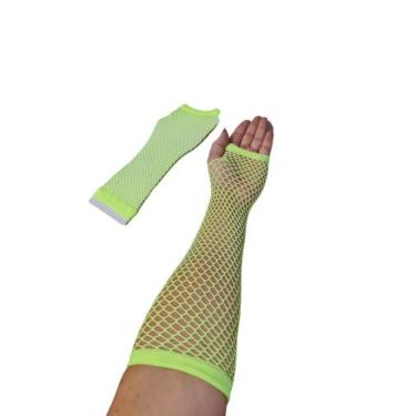 Imagem de 1 Par de luvas de malha arrastão Verde, luva longa fashion - Lynx 