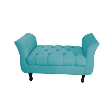 Imagem de Divã Recamier Barcelona - 1,00 Suede - Azul Turquesa - Passoni Decor