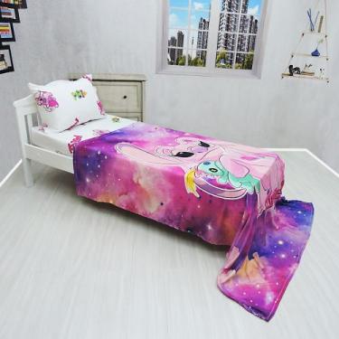 Imagem de Manta Ultrasoft E Lençol De Elástico Stitch Kit 3pçs Rosa - Fantasia B