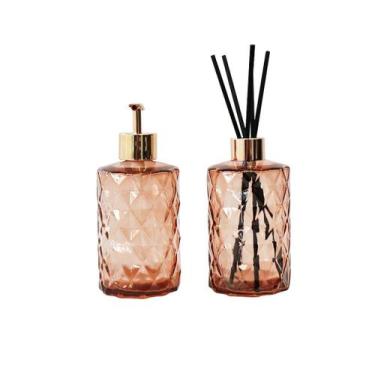 Imagem de Kit difusor e porta sabonete líquido de vidro 330 ml cada - 2 peças - 